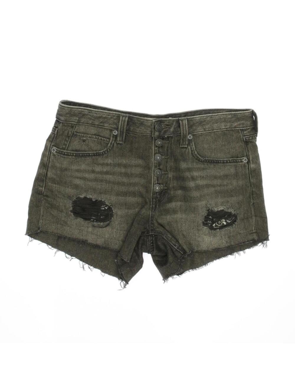 376 We the Free Button Fly Size 28 / 6 Distress Black Shorts R0000376